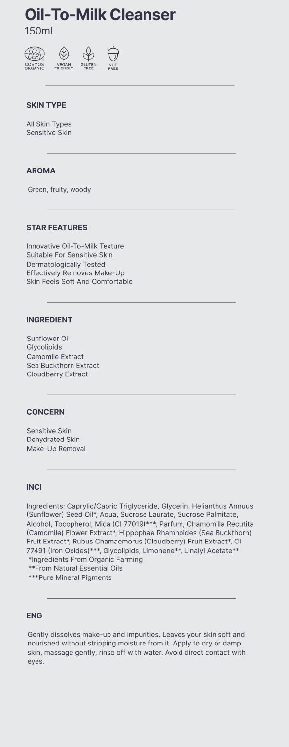 Sensitive Skin Oil-To-Milk Cleanser